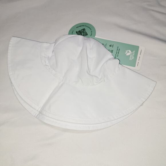 Green Sprouts 9-18 M 100% Recycled Polyester White Sun Hat - Picture 4 of 10
